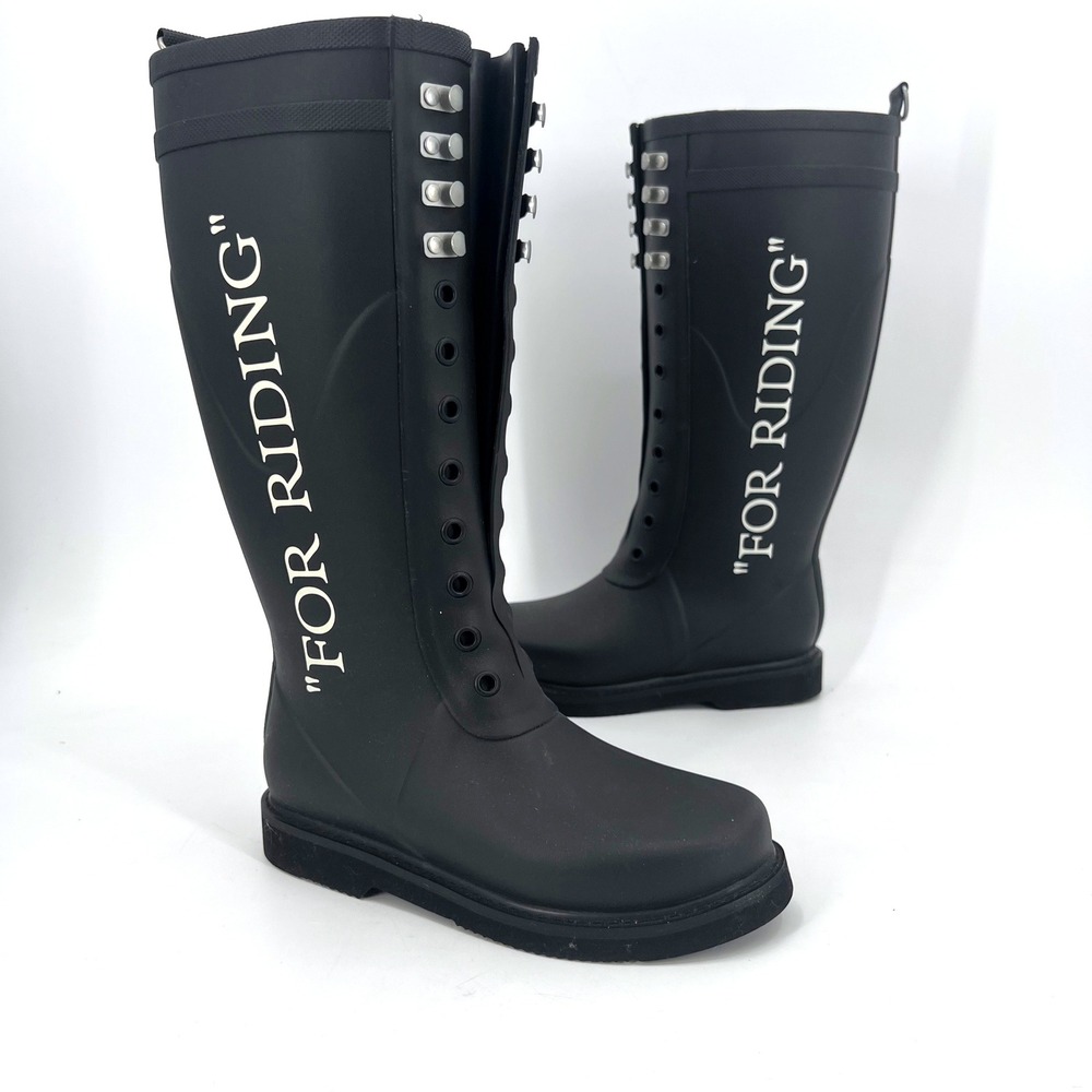 Off-White For Riding Wellington Rubber Boots Equestrian Horse Size 38